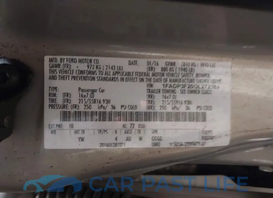 1FADP3F20GL272389# 9