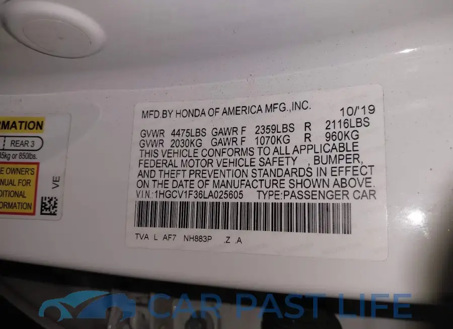 1HGCV1F36LA025605# 9