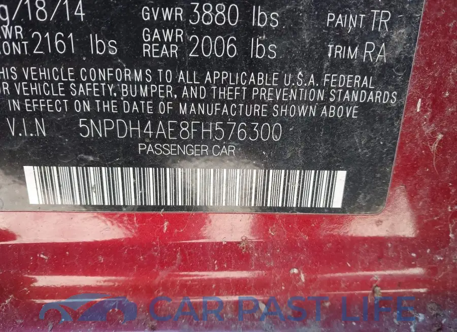 5NPDH4AE8FH576300# 9