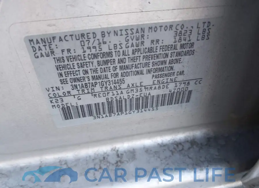3N1AB7AP1GY314455# 9