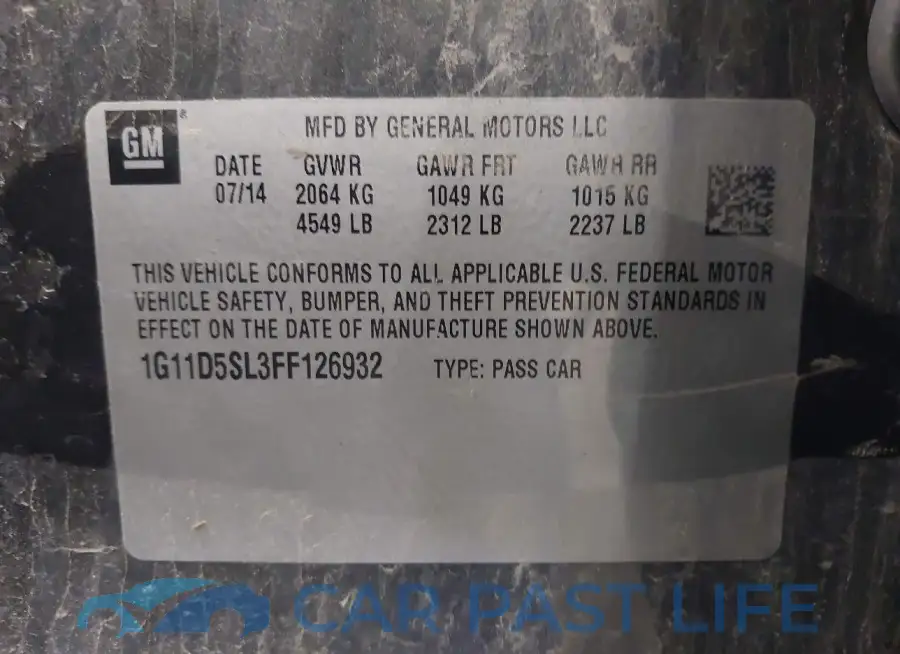 1G11D5SL3FF126932# 9