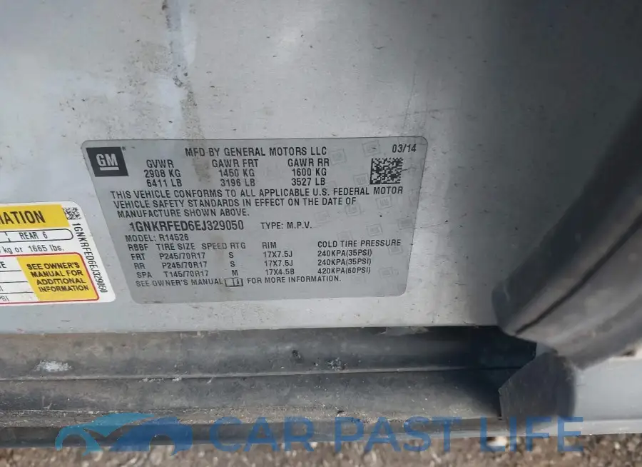 1GNKRFED6EJ329050# 9
