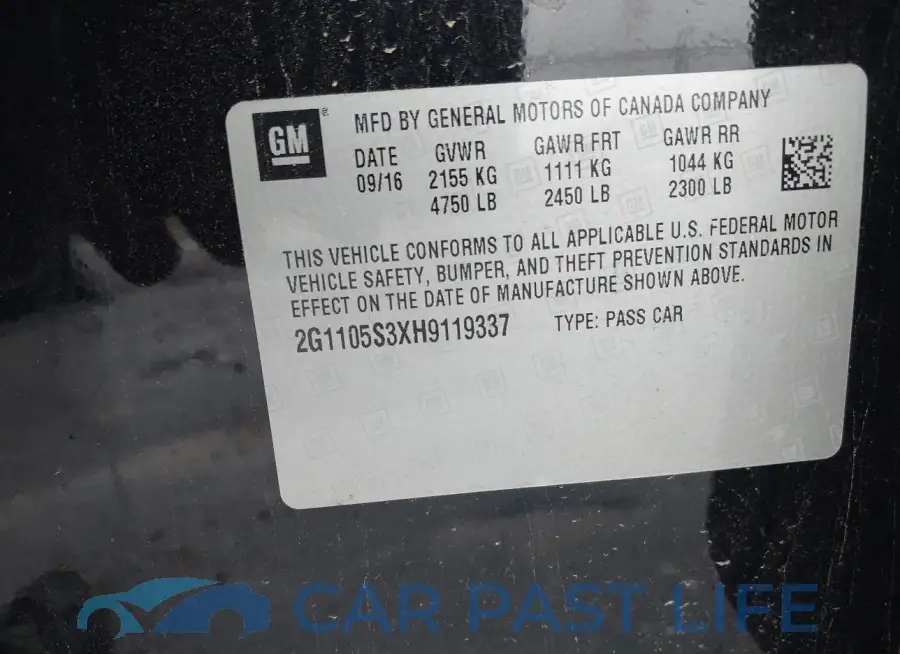 2G1105S3XH9119337# 9