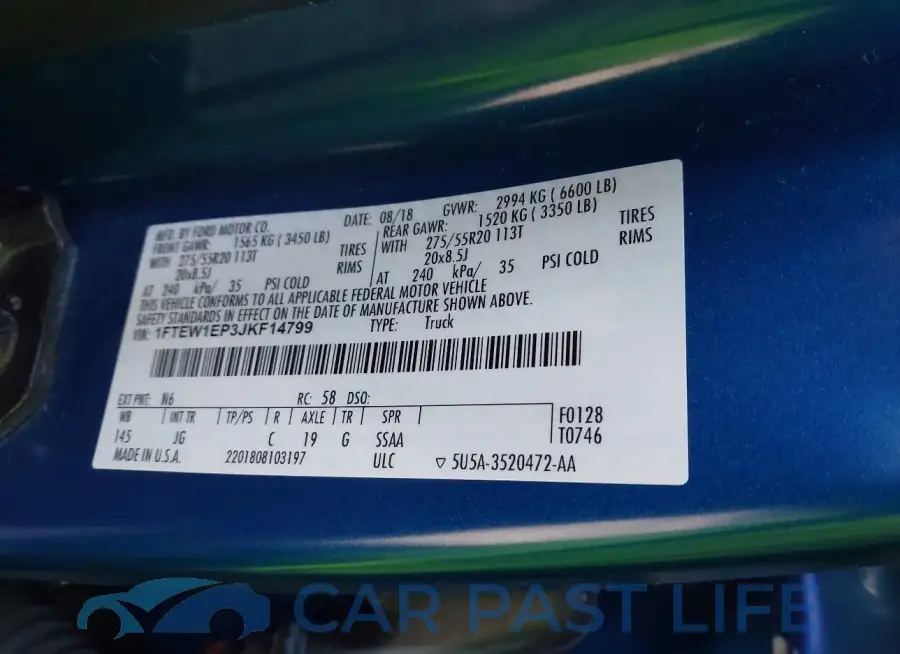 1FTEW1EP3JKF14799# 9