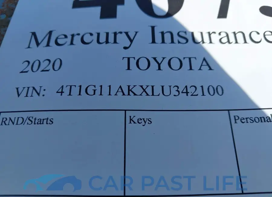 4T1G11AKXLU342100# 9