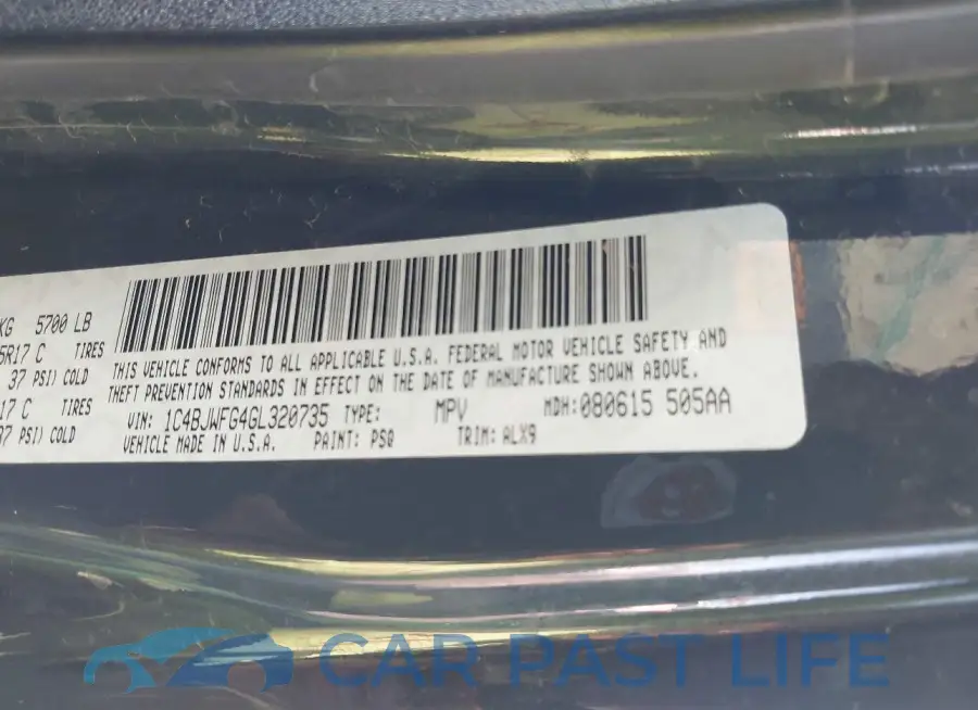 1C4BJWFG4GL320735# 9