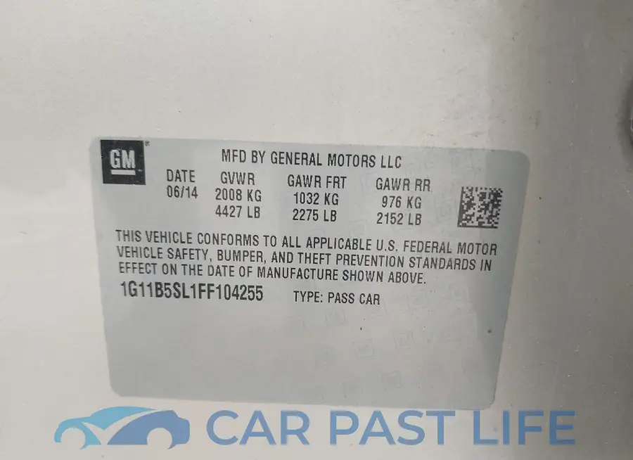 1G11B5SL1FF104255# 9