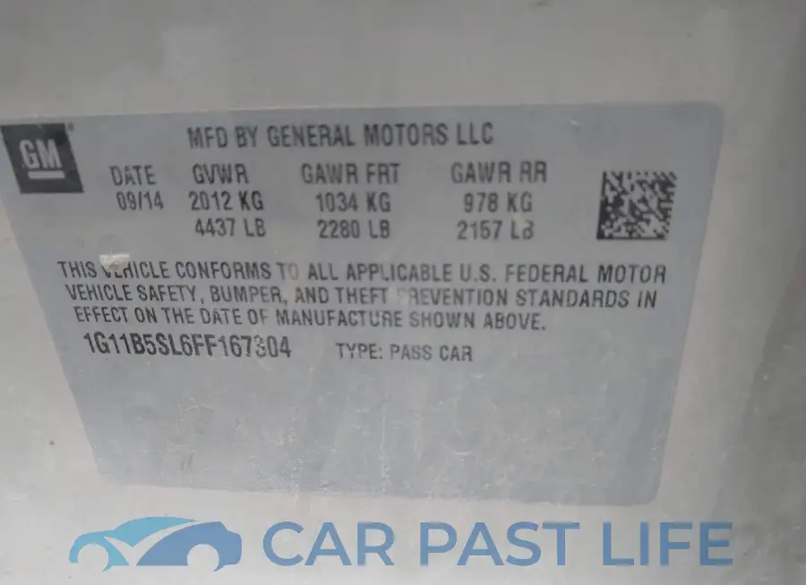1G11B5SL6FF167304# 9