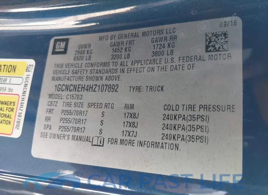 1GCNCNEH4HZ107892# 9