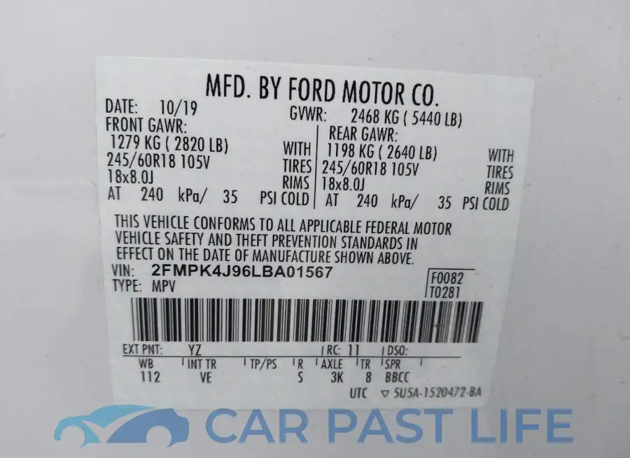 2FMPK4J96LBA01567# 9