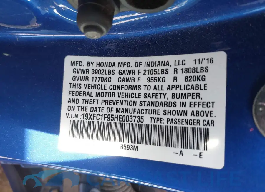 19XFC1F95HE003735# 9