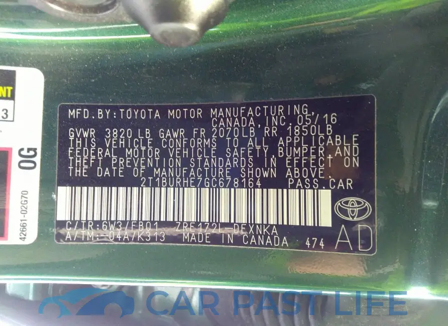 2T1BURHE7GC678164# 9