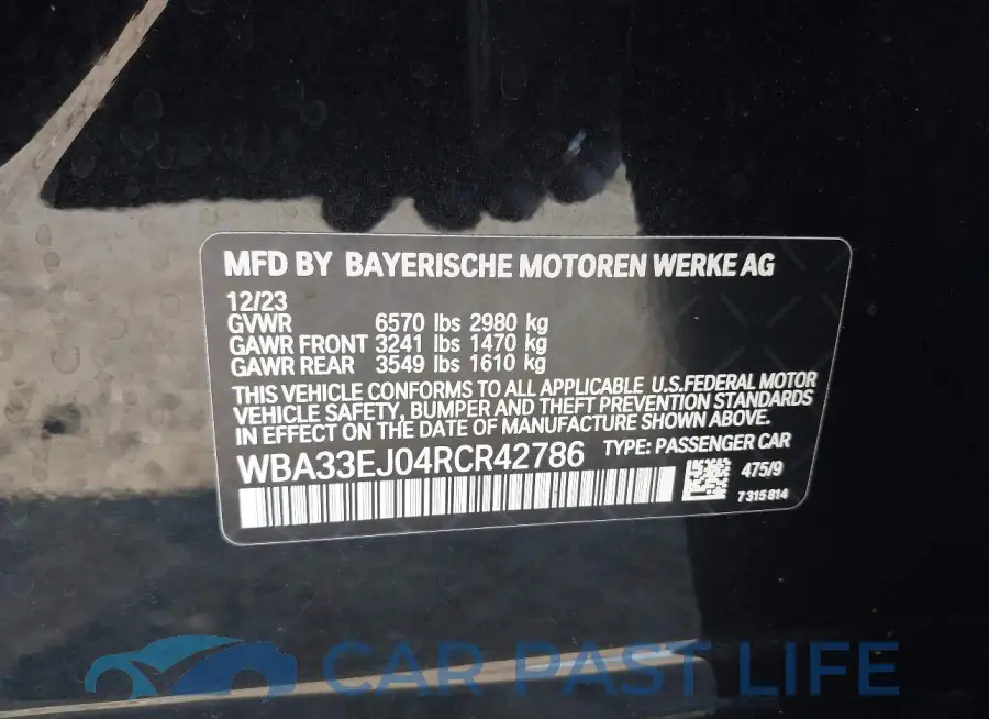 WBA33EJ04RCR42786# 9