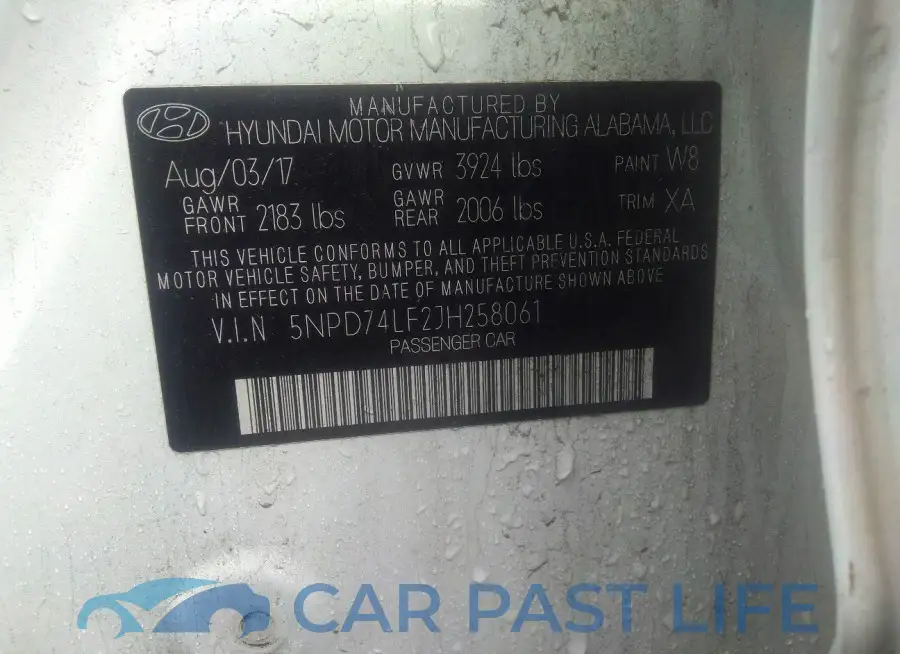 5NPD74LF2JH258061# 9