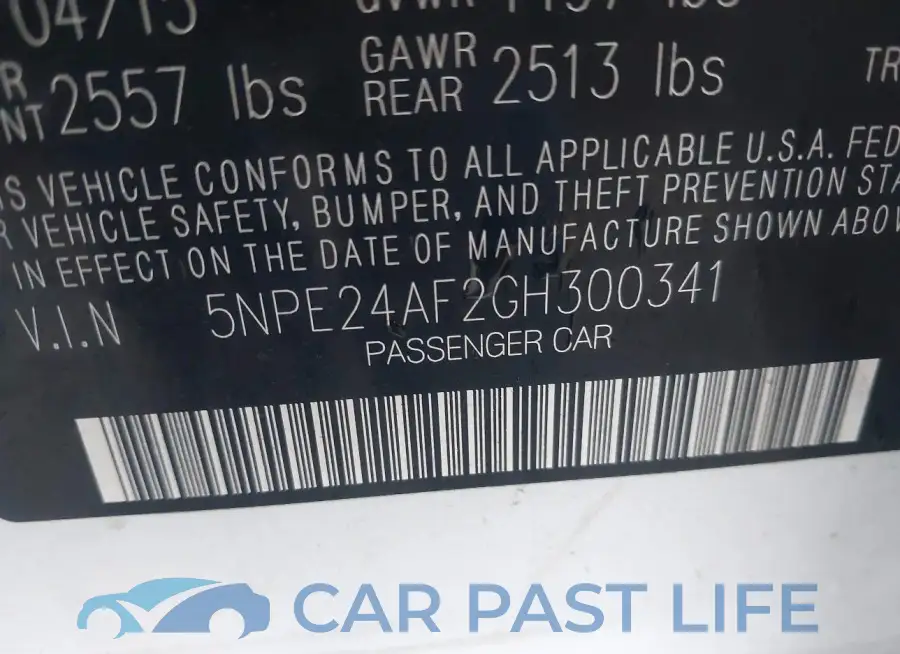 5NPE24AF2GH300341# 9