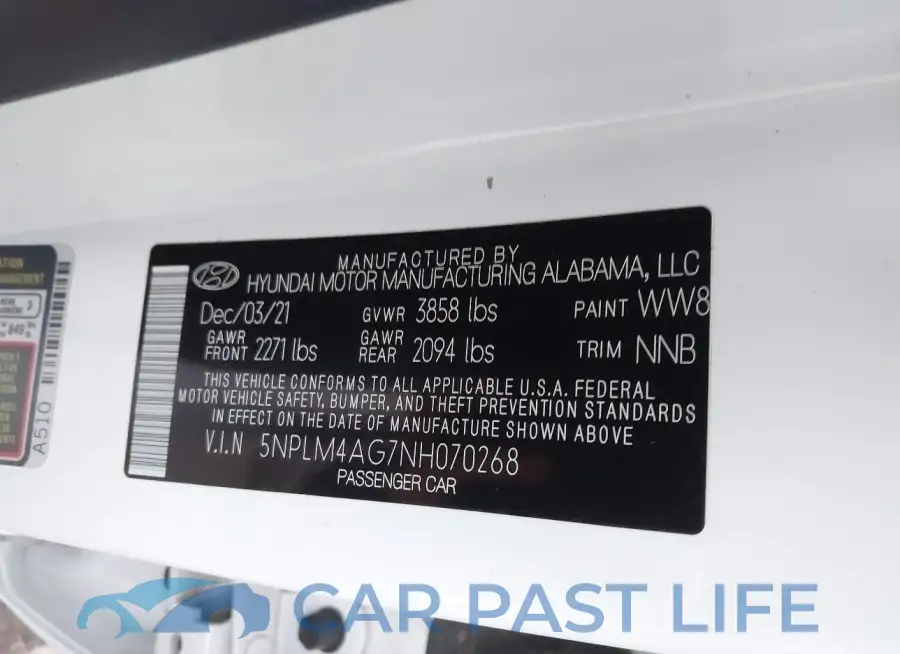 5NPLM4AG7NH070268# 9