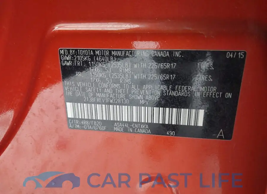 2T3BFREV1FW328130# 9