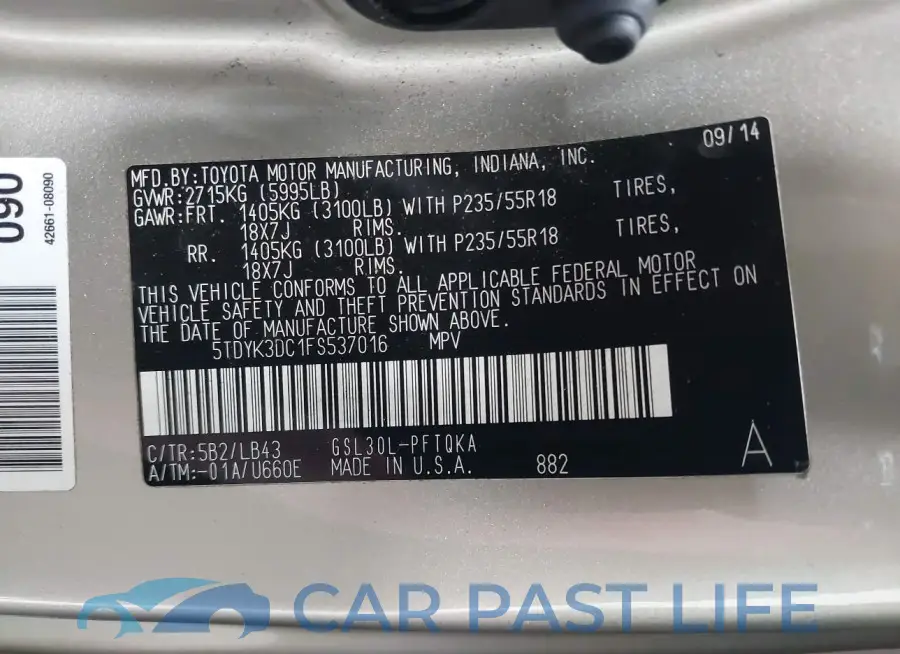 5TDYK3DC1FS537016# 9