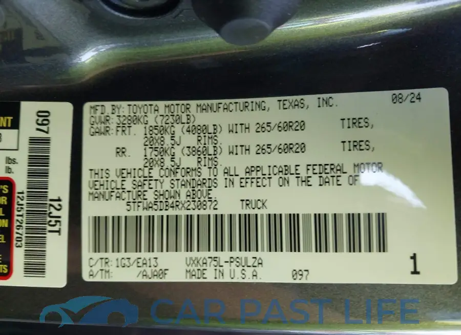 5TFWA5DB4RX230872# 9