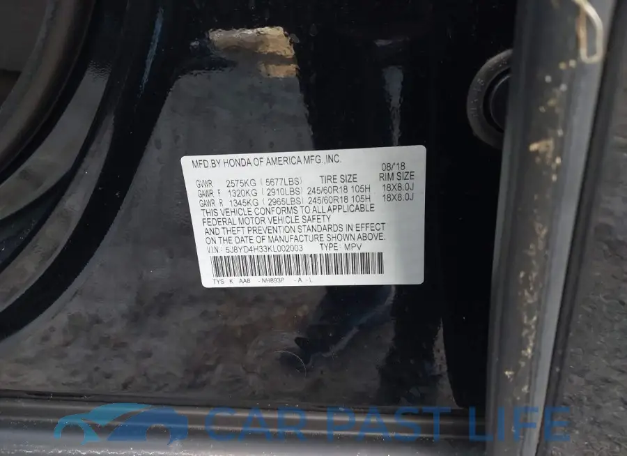 5J8YD4H33KL002003# 9