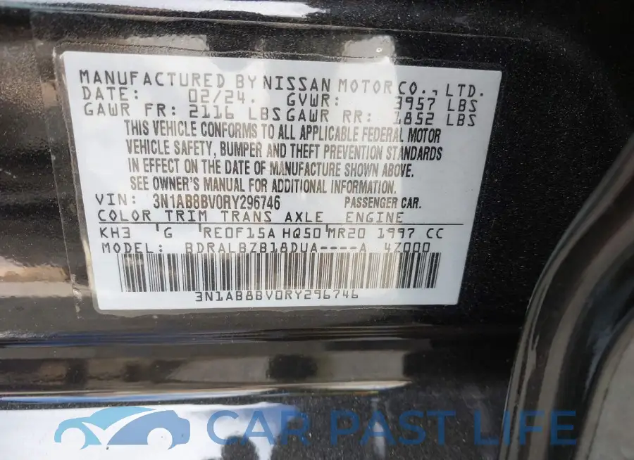 3N1AB8BV0RY296746# 9