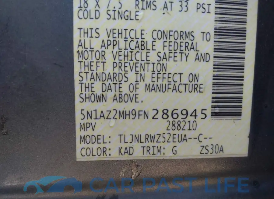 5N1AZ2MH9FN286945# 9
