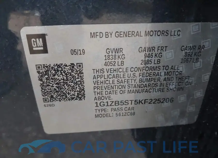 1G1ZB5ST5KF225206# 9