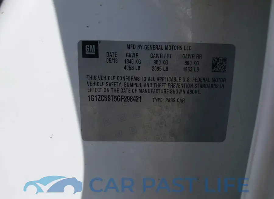 1G1ZC5ST5GF298421# 9