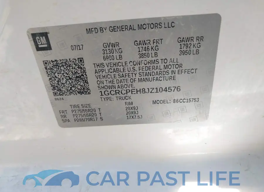 1GCRCPEH8JZ104576# 9