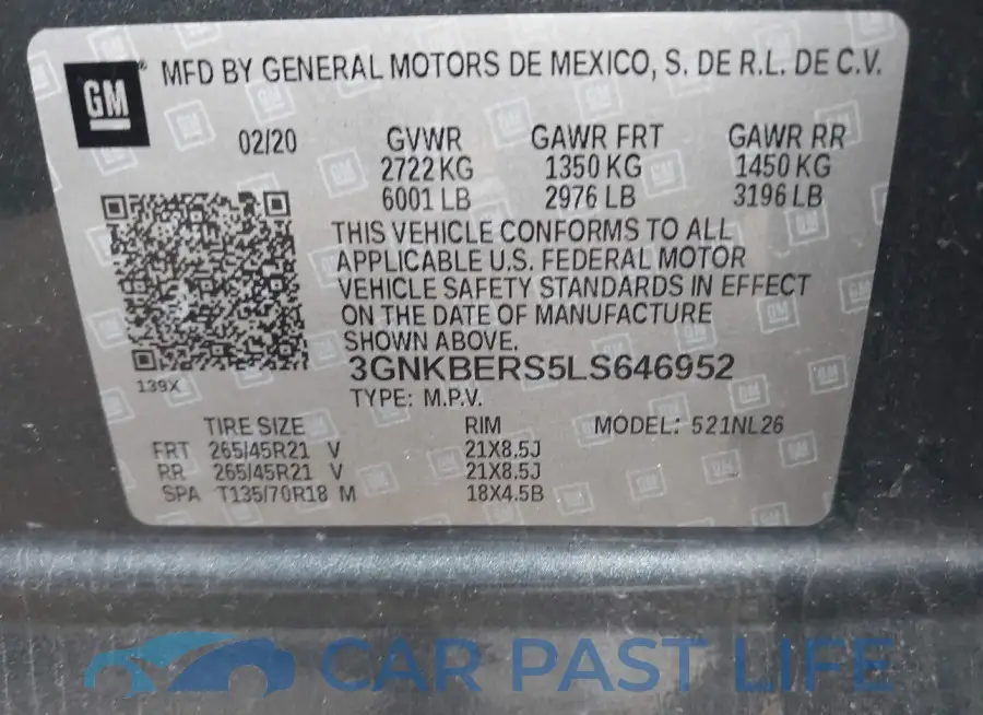 3GNKBERS5LS646952# 9