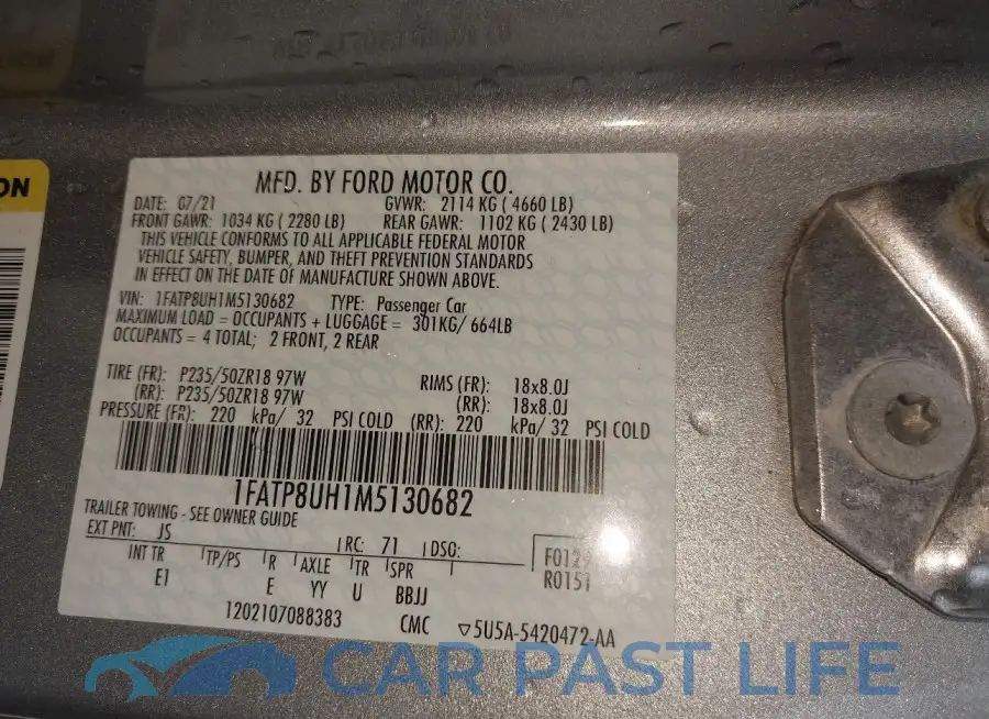 1FATP8UH1M5130682# 9