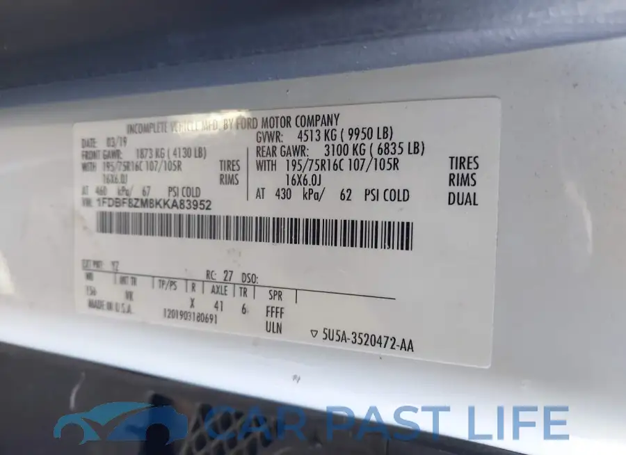 1FDBF8ZM8KKA83952# 8