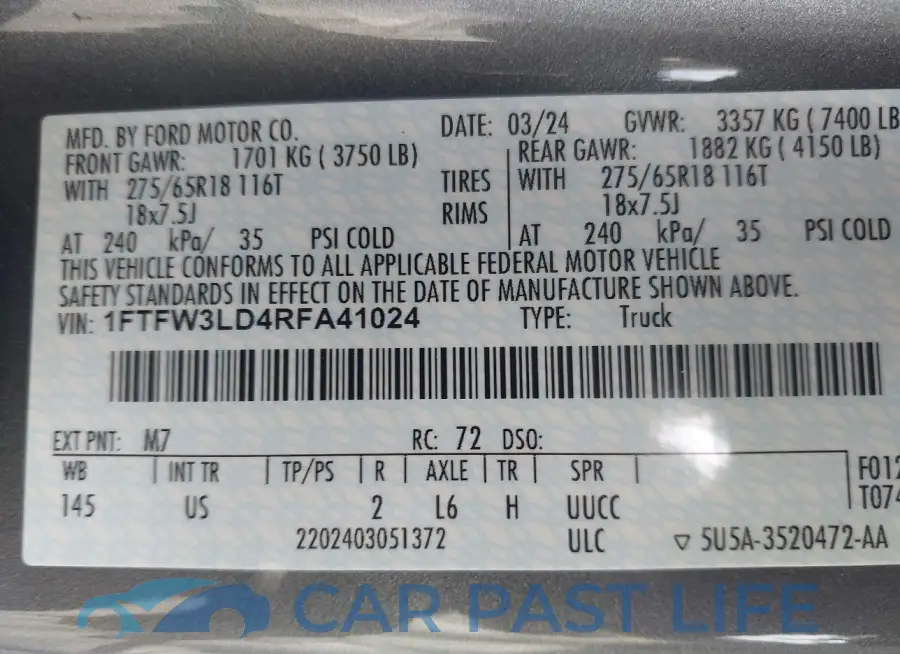 1FTFW3LD4RFA41024# 9