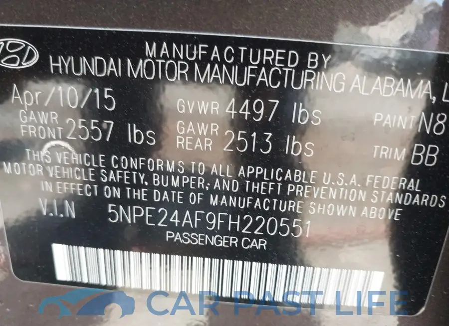 5NPE24AF9FH220551# 9