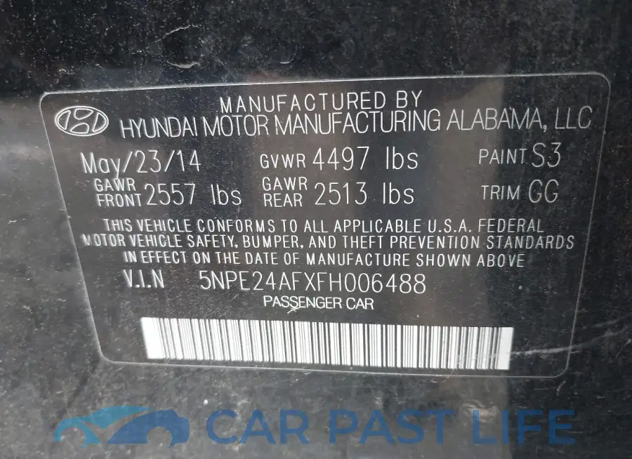 5NPE24AFXFH006488# 9