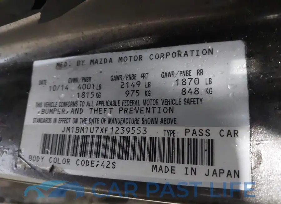 JM1BM1U7XF1239553# 9