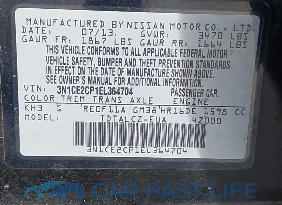 3N1CE2CP1EL364704# 9