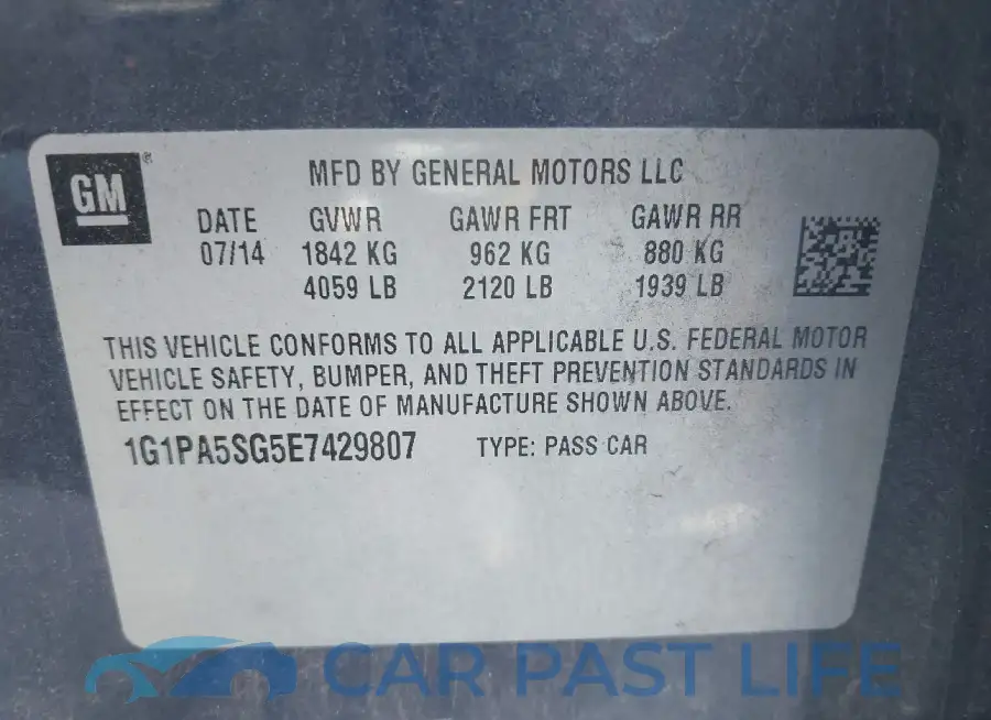 1G1PA5SG5E7429807# 9