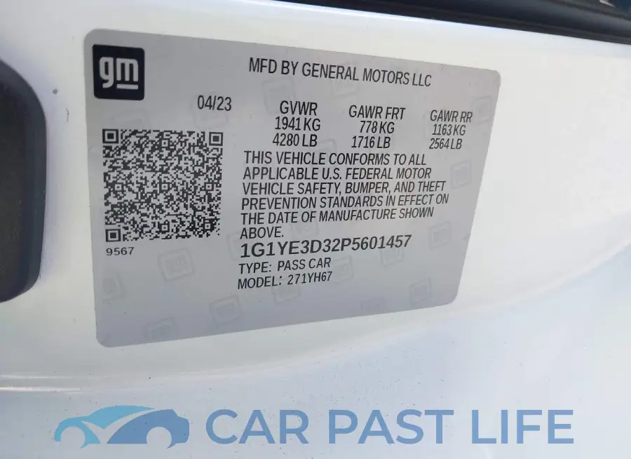 1G1YE3D32P5601457# 9