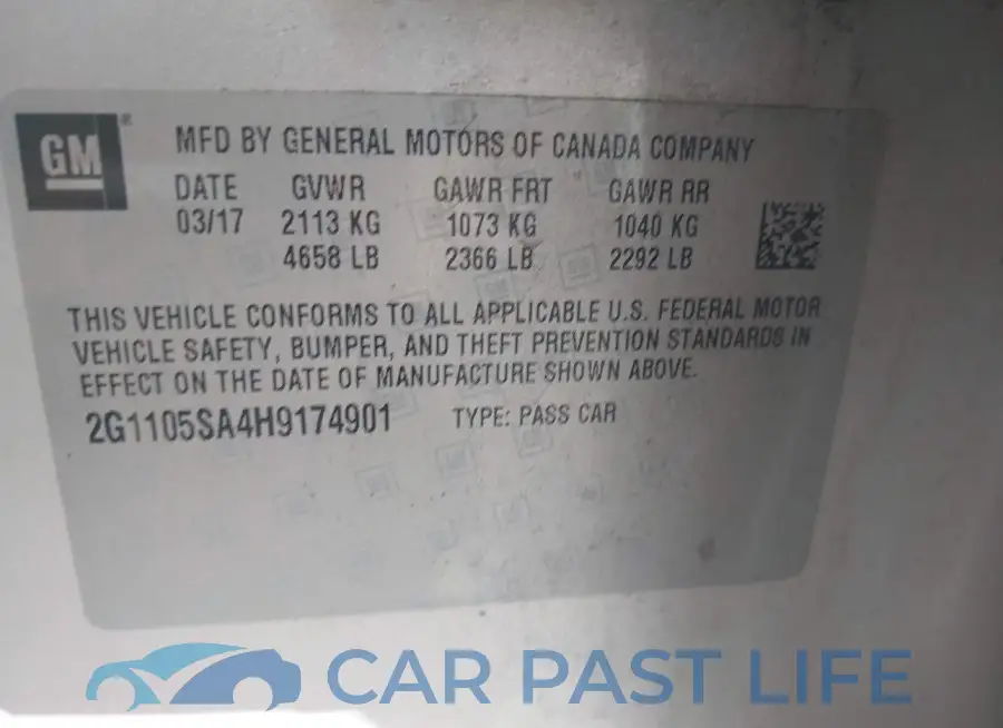 2G1105SA4H9174901# 9