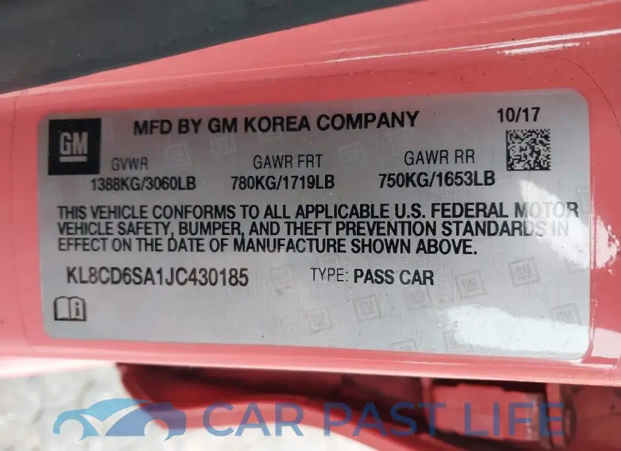 KL8CD6SA1JC430185# 9