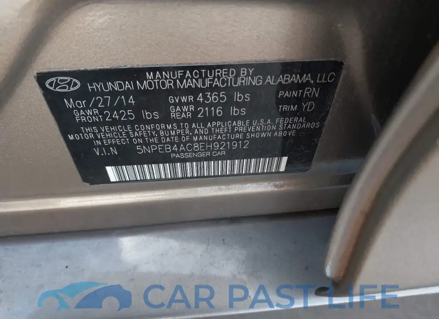 5NPEB4AC8EH921912# 9