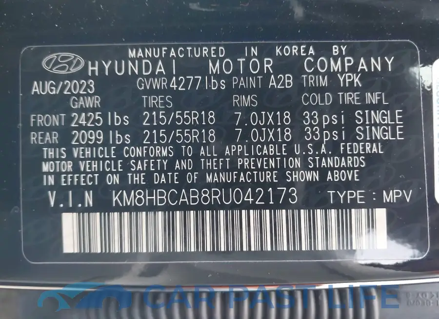 KM8HBCAB8RU042173# 9