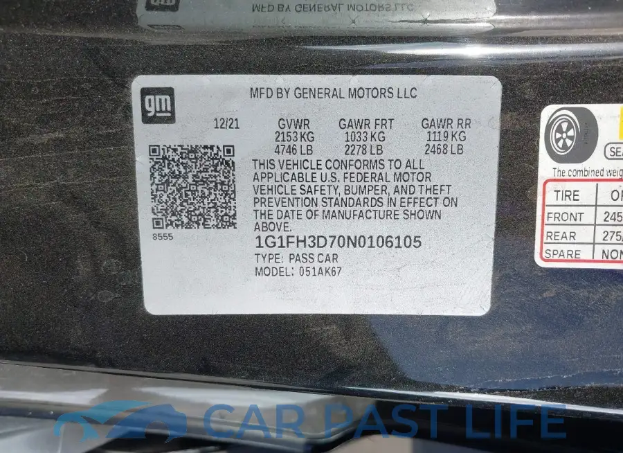 1G1FH3D70N0106105# 9