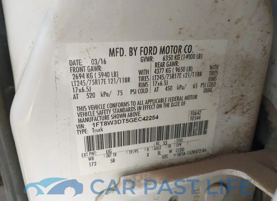 1FT8W3DT5GEC42254# 8