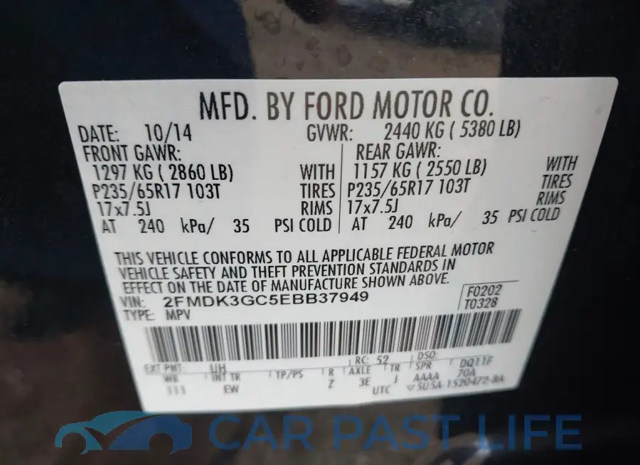 2FMDK3GC5EBB37949# 9