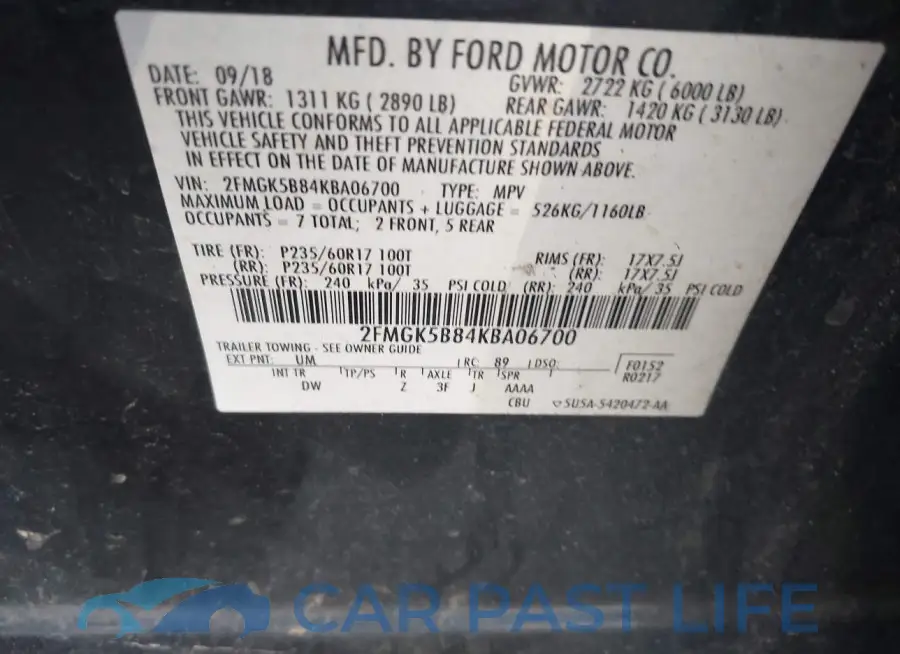 2FMGK5B84KBA06700# 9