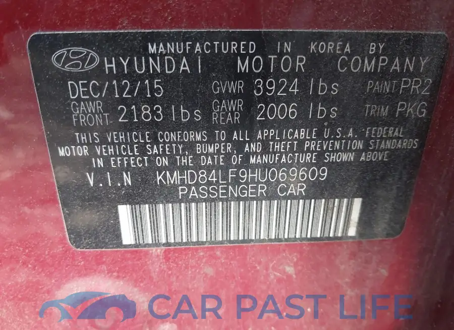 KMHD84LF9HU069609# 9