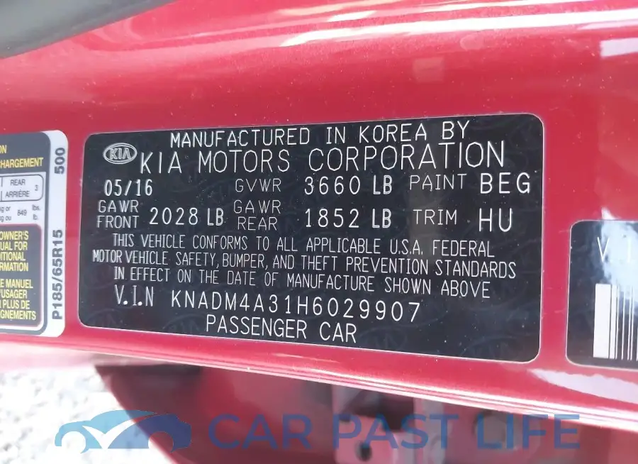 KNADM4A31H6029907# 9