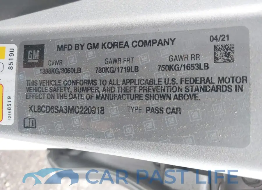 KL8CD6SA3MC220918# 9
